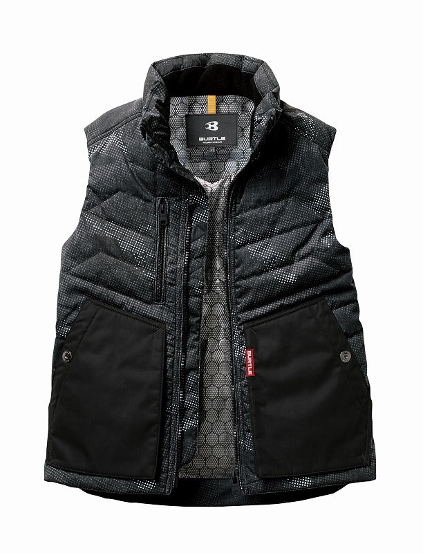 防寒ベスト カモフラブラック 秋冬用 ユニセックス