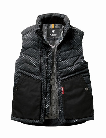 防寒ベスト カモフラブラック 秋冬用 ユニセックス