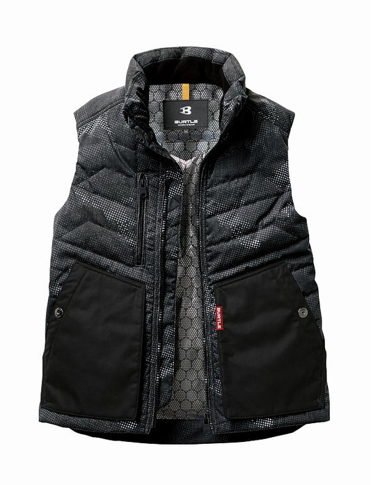 防寒ベスト カモフラブラック 秋冬用 ユニセックス