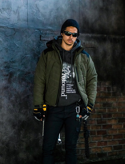 サーモクラフト防寒ジャケット 大型フード付き 服のみ アーミカーキ ユニセックス 秋冬用