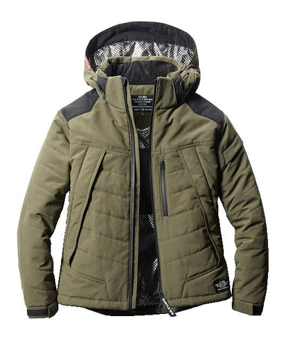 サーモクラフト防寒ジャケット 大型フード付き 服のみ アーミカーキ ユニセックス 秋冬用