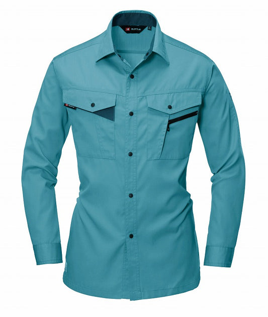 長袖シャツ ミストブルー 春夏用 メンズ