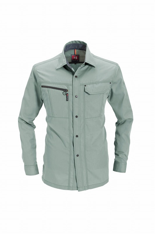 長袖シャツ アースグリーン オールシーズン メンズ