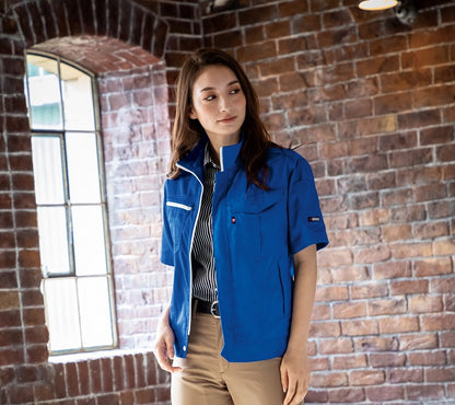 【アウトレット】半袖ジャケット ロイヤルブルー LL 春夏用 ユニセックス