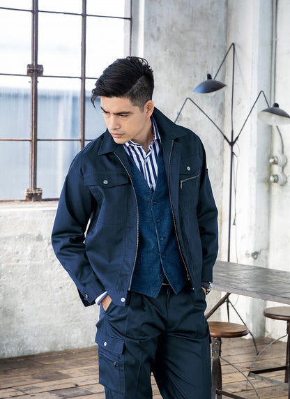 長袖ブルゾン ミストブルー 春夏用 メンズ