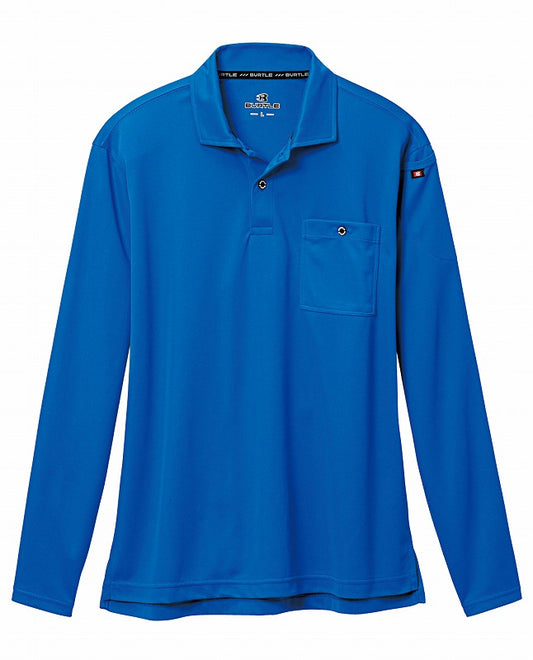 長袖ポロシャツ サーフブルー オールシーズン ユニセックス