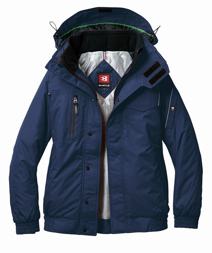 防寒ブルゾン 大型フード付 ネイビー 秋冬用 ユニセックス