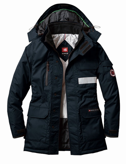 防寒コート 大型フード付 ブラック 秋冬用 ユニセックス