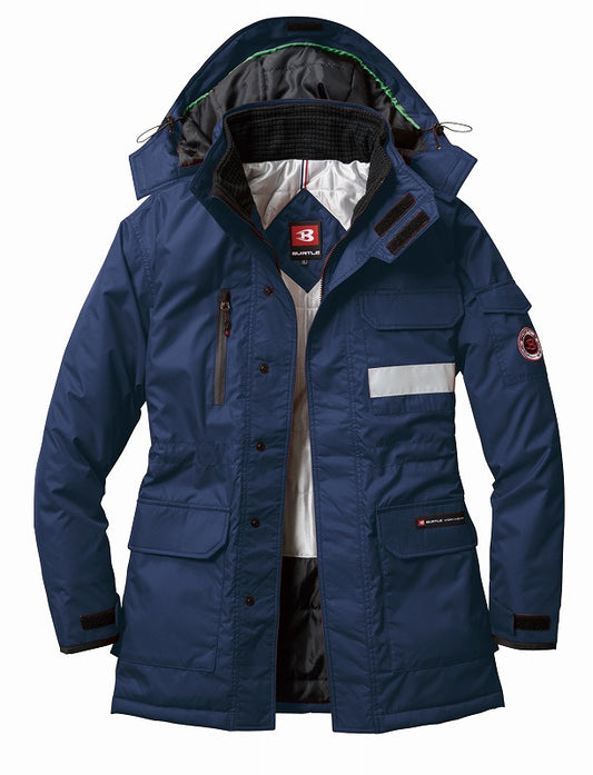 防寒コート 大型フード付 ネイビー 秋冬用 ユニセックス