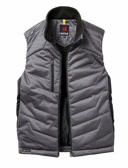 防風ストレッチ軽防寒ベスト バーク杢 秋冬用 ユニセックス