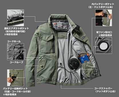 エアークラフト タクティカルブルゾン ミルスグリーン ユニセックス 春夏用