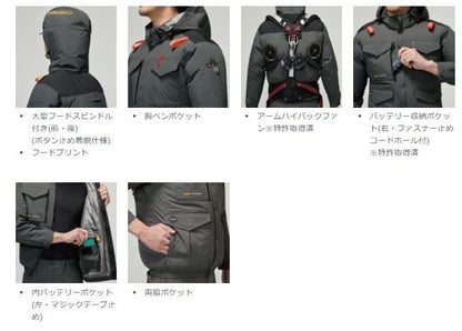 バートル AC2104 ACベスト スティールグレー ユニセックス