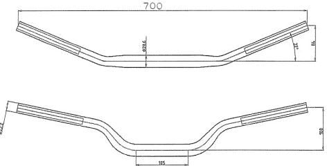 Tapered Handlebars, Black, Universal