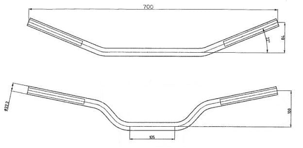 Handlebar Black Universal for Kawasaki Models