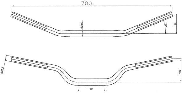 Tapered Handlebar Conversion Kit, Gray, Universal Z650RS