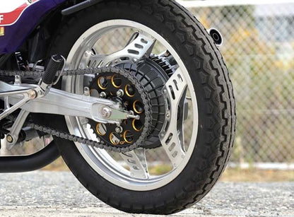 アルミリアスプロケット ブラック/ゴールド CBX400F