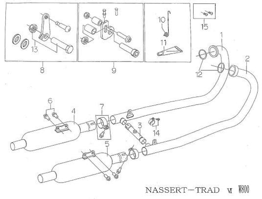 Bypass pipe, stainless steel, W800