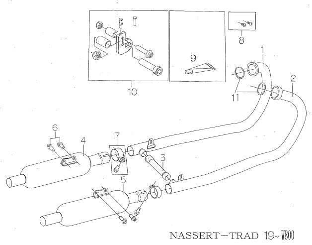 Bypass pipe, stainless steel, W800