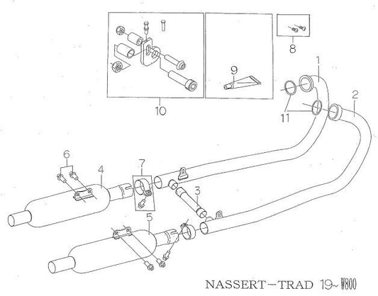 Bypass pipe, stainless steel, W800