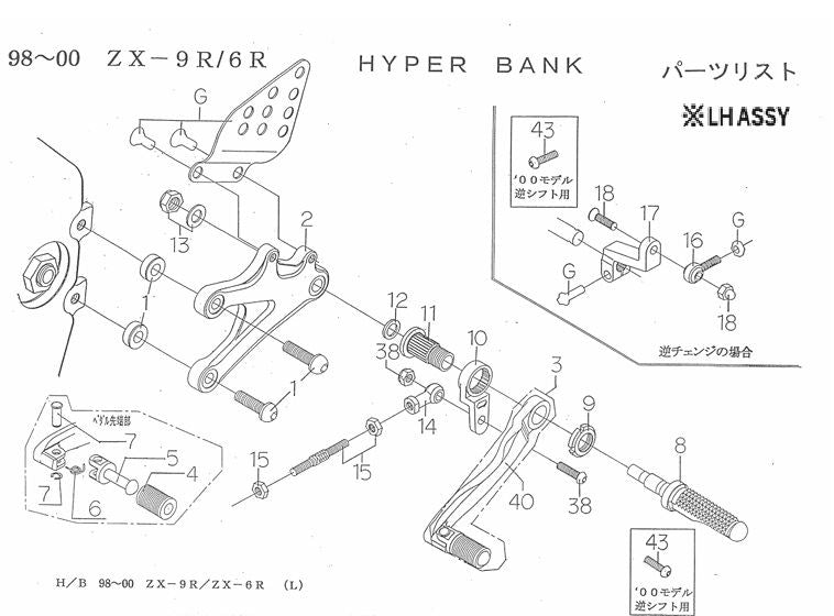 ハイパーバンク 固定 No2 LH ASSY ZX-9R