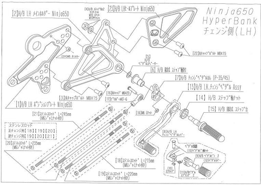 ハイパーバンク 固定 LH ASSY ニンジャ650 シルバー