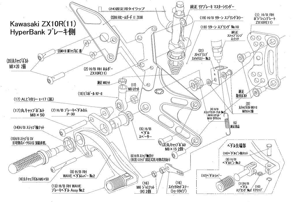 Hyper Bank Fixed RH Assy ZX-10R Silver