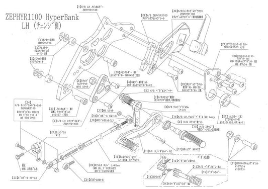 ハイパーバンク LH メインホルダー ゼファー1100 シルバー