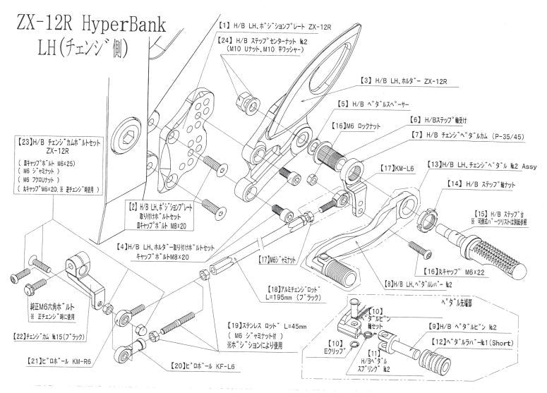 Hyper Bank LH Pedal Cam ZX-12R