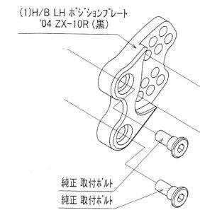 ハイパーバンク LH ポジションプレート 04ZX-10R ブラック