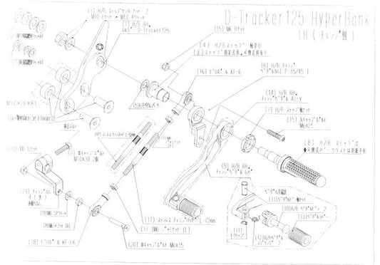 ハイパーバンク LH ペダルカム Dトラッカー125 シルバー
