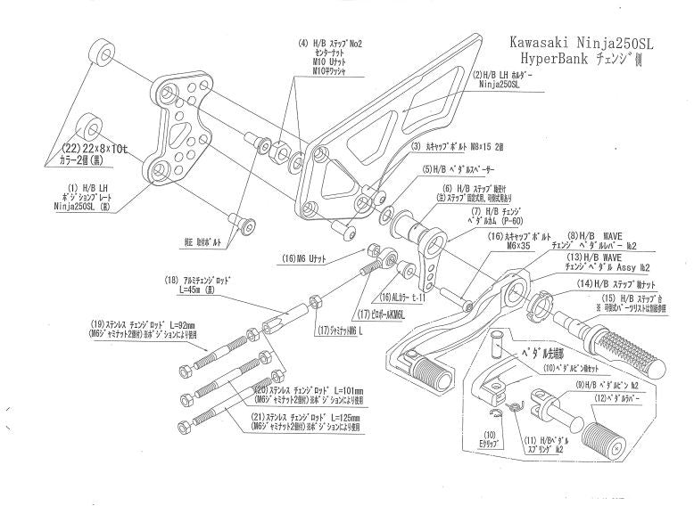 ハイパーバンク LH ホルダー ニンジャ250SL