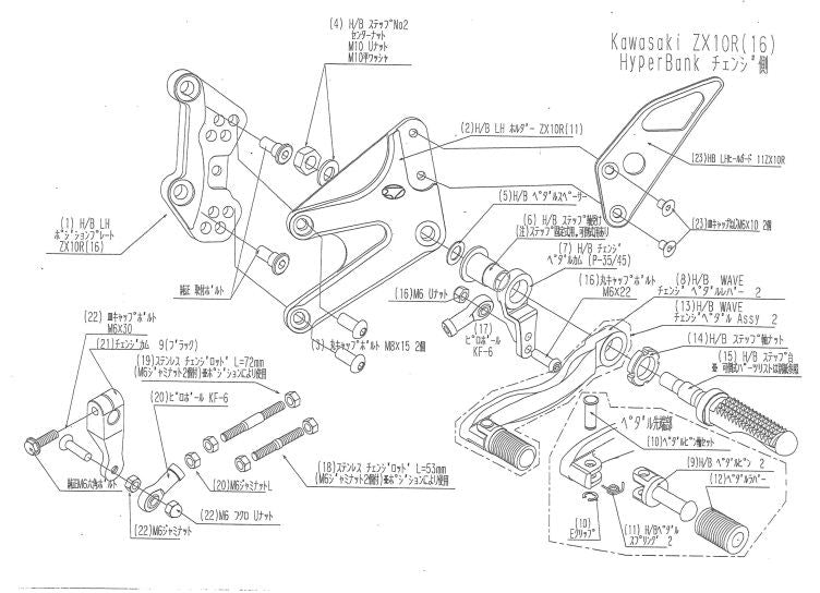 ハイパーバンク LH ポジションプレート 16ZX-10R
