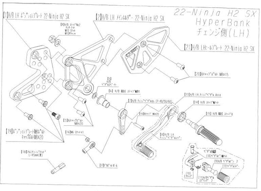 ハイパーバンク LH ポジションプレート ニンジャ H2 SX