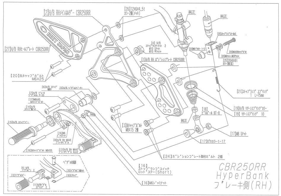 ハイパーバンク RH メインホルダー 17CBR25RR シルバー
