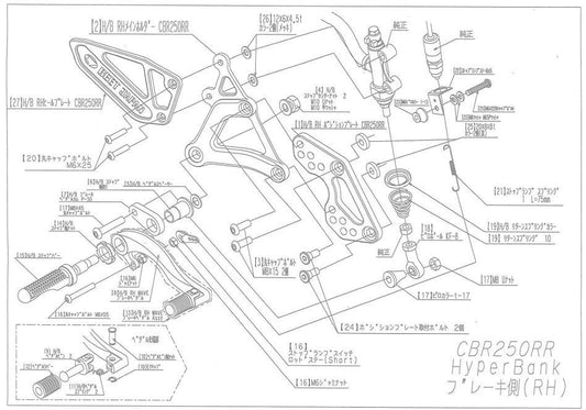 ハイパーバンク RH メインホルダー 17CBR25RR シルバー