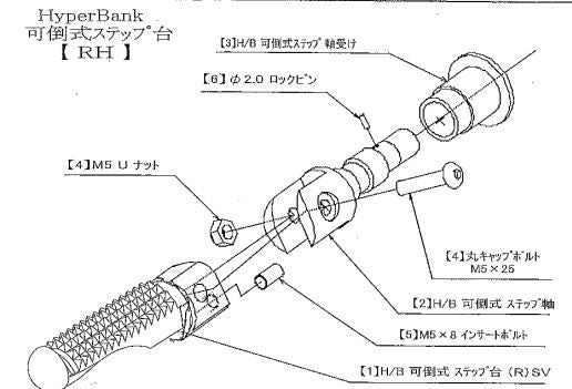 ハイパーバンク 可倒式 ステップ台 取付けボルトセット