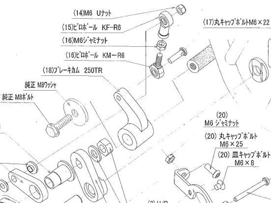 ブレーキカムボルトASSY 250TR
