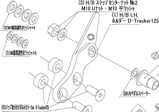 チェンジカム調整ワッシャ Dトラッカー125