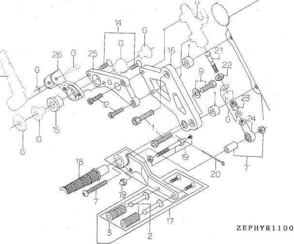 取付けボルトカラーセット ゼファー1100
