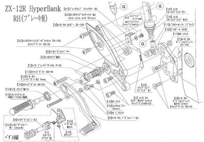 ハイパーバンク RH ポジションプレート取付ボルトセット ZX12 シルバー