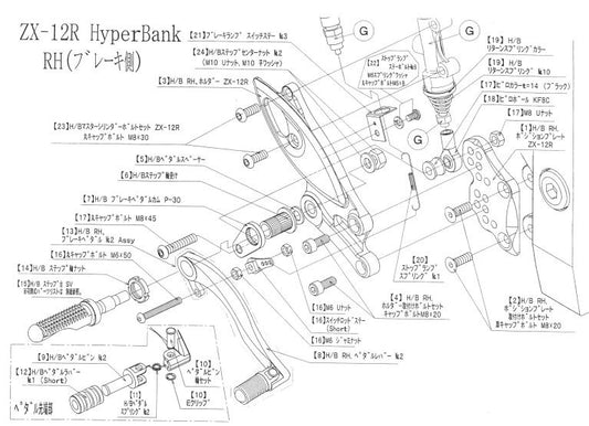 Hyper Bank RH Holder Mounting Bolt Set ZX14R Silver