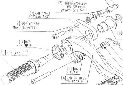 ハイパーバンク RH ペダルボルトセット MT09
