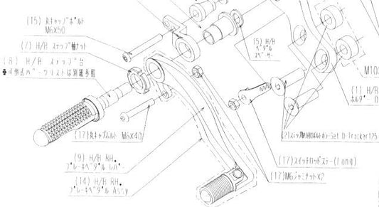 スイッチロッドステーセット Dトラッカー125