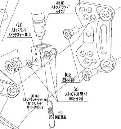 ストップランプ ステーボルトセット ZX-10R