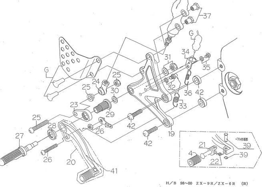 マスターシリンダーナットセット ZX-9R/6R’98