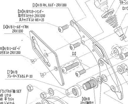 マスターシリンダーボルトセット ZRX1200R/S