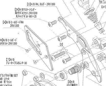 マスターシリンダーボルトセット ZRX1200R/S