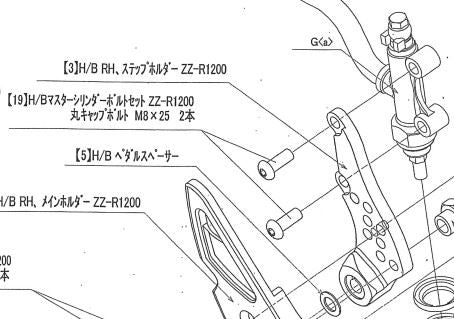 マスターシリンダーボルトセット ZZR1200