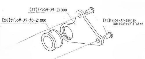 サイレンサーステー取付ボルトセット Z1000