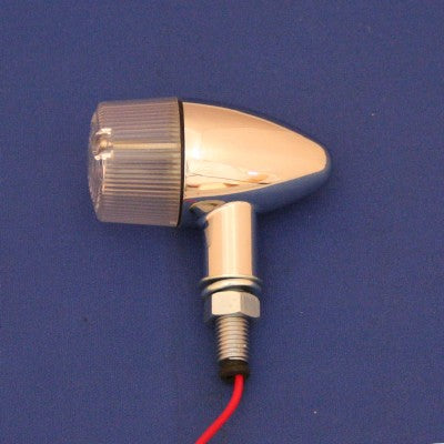 Teardrop Winker S-Bulb Single Socket Chrome/Clear 2pcs